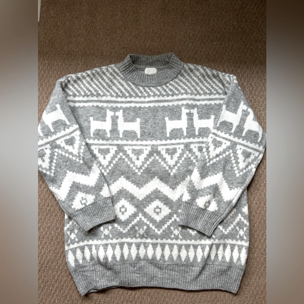 Aztec Alpaca Pattern Sweater Dress